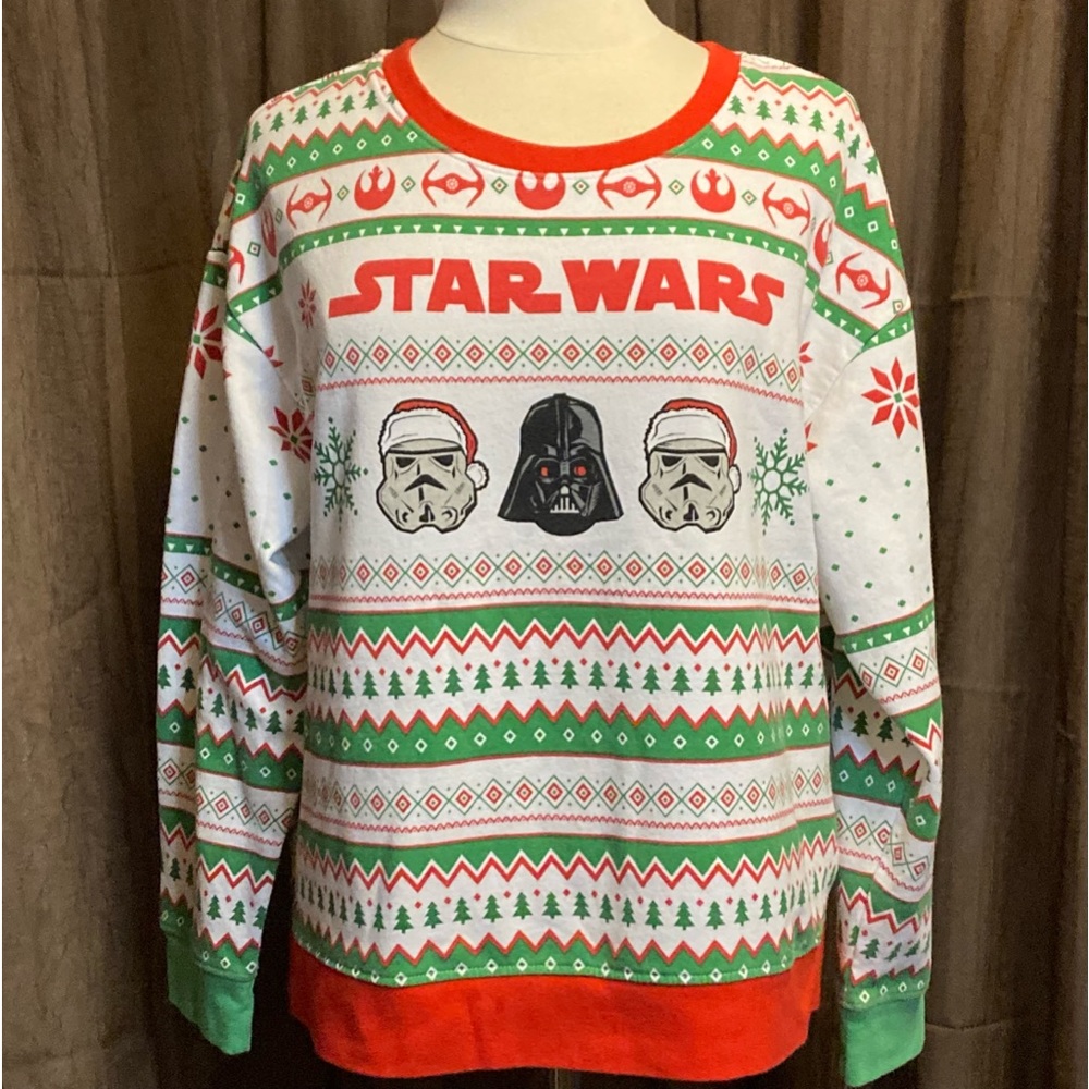2XL XXL Star Wars Darth Vader Ugly Christmas Sweater Sweatshirt Woman’s Preowned
